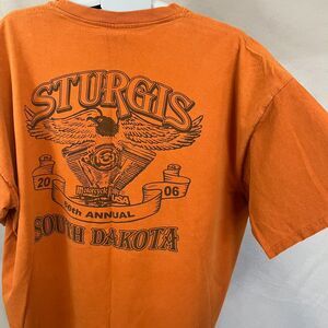 Vintage Sturgis 100% Cotton T-Shirt Orange 3XL Bike Week SD 2006 Double‎ Sided